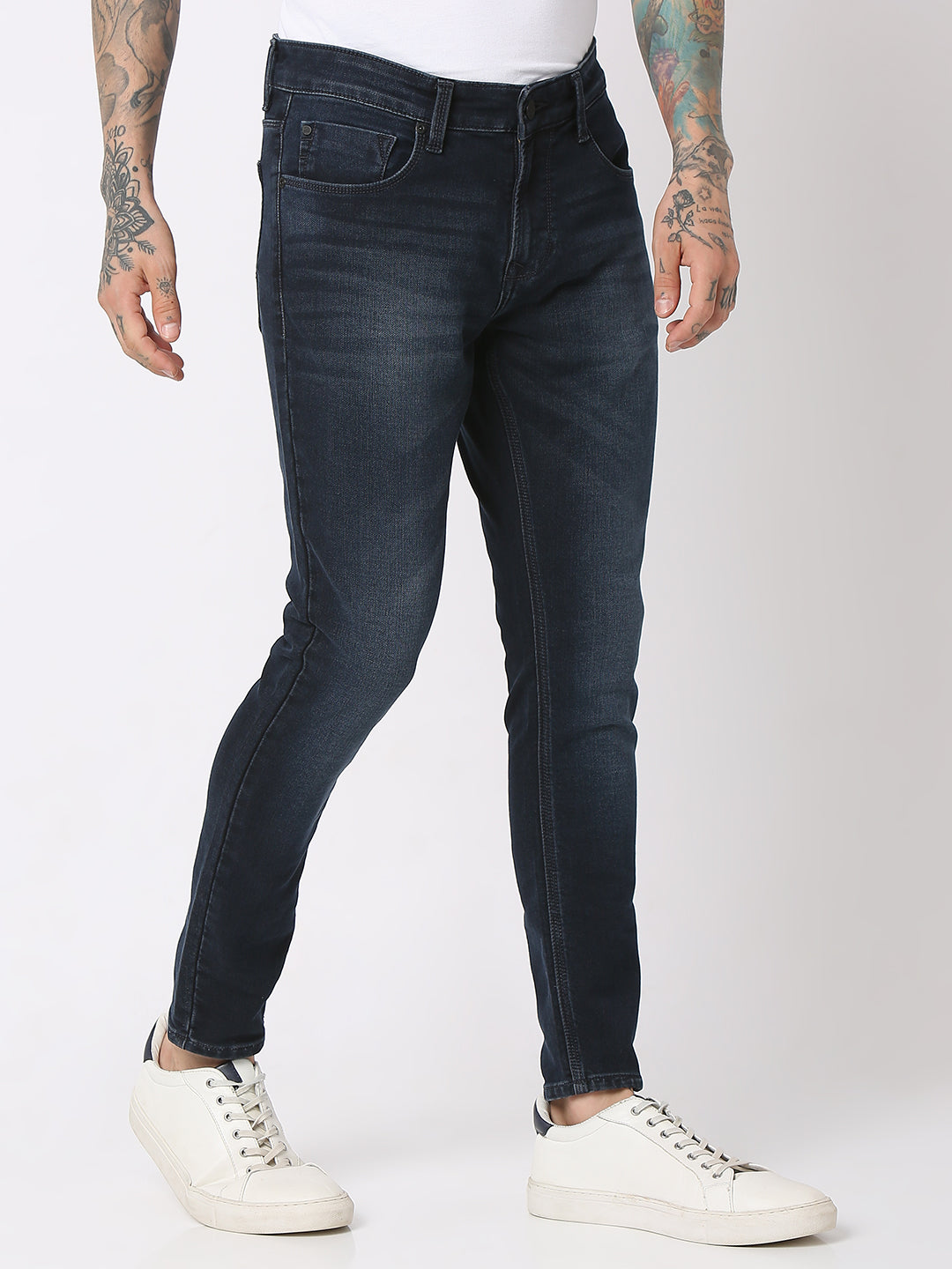 Spykar Men Indigo Blue Cotton Slim Fit Tapered Length Jeans (Kano)