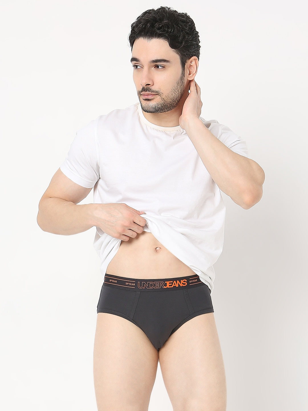 Underjeans by Spykar Men Premium Dark Grey Brief