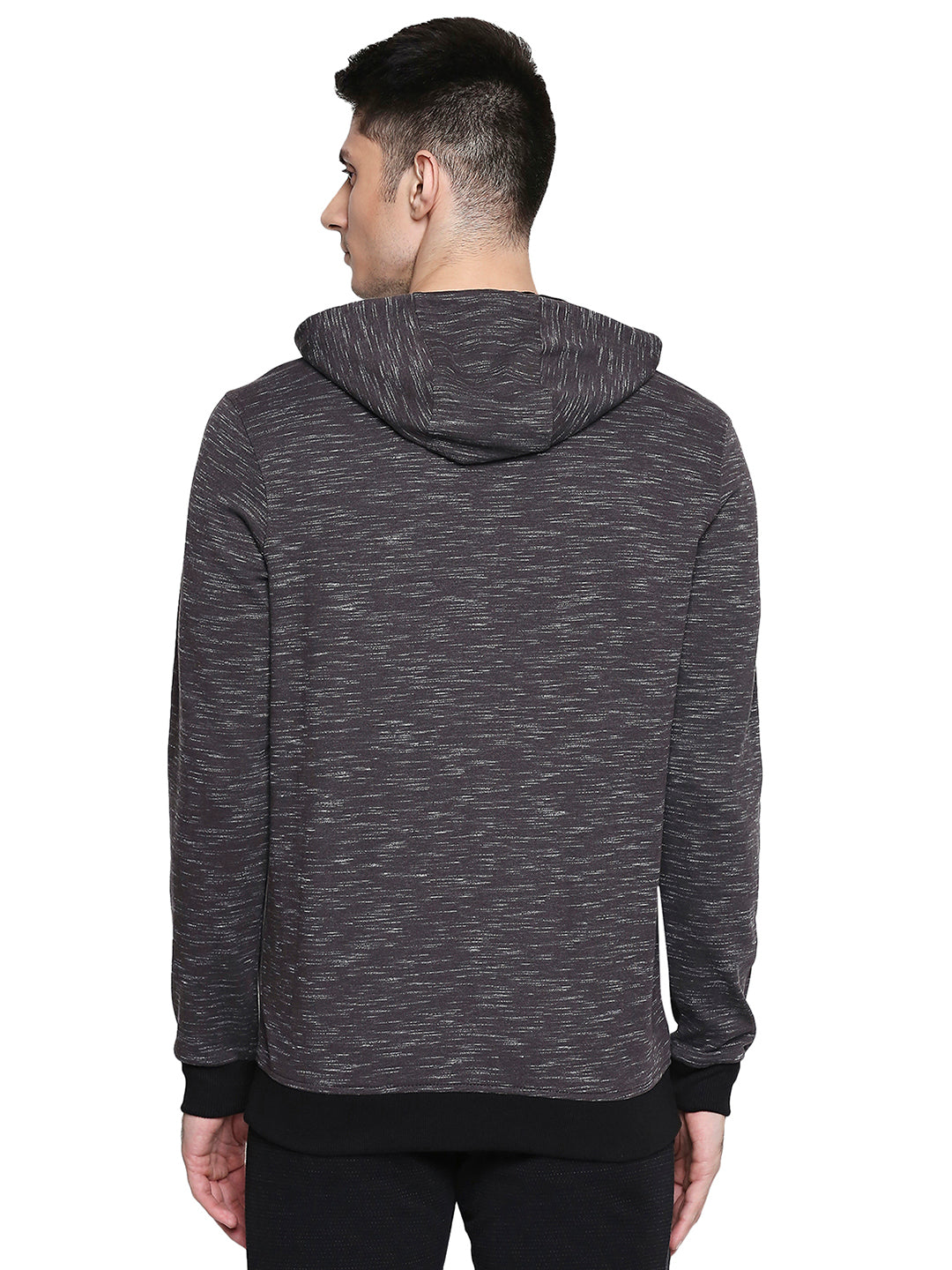 Spykar Cotton Blend Black Sweatshirt For Men