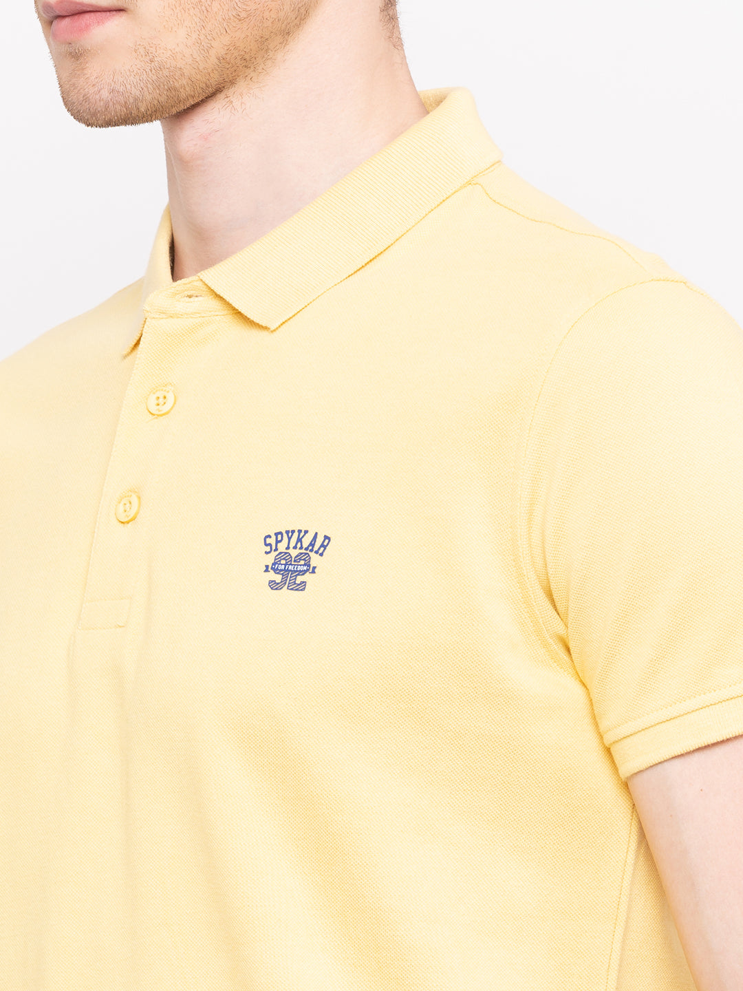 Spykar Men Yellow Cotton T-Shirt