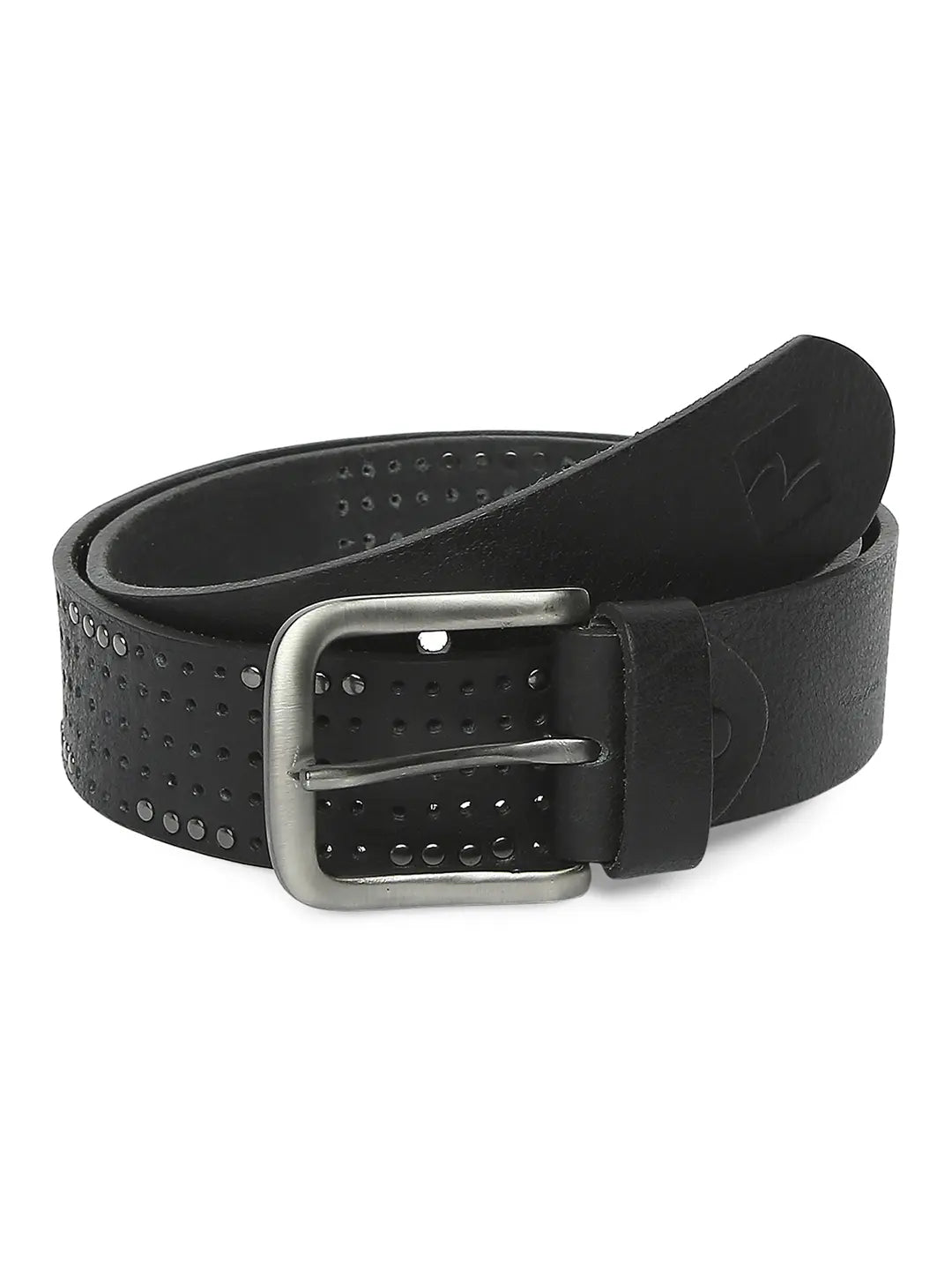 Spykar Men Black Leather Belt