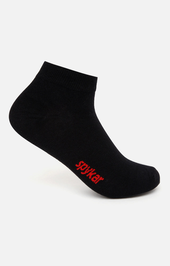 Spykar Grey & Black Cotton Ankle Length Socks - Pack Of 2