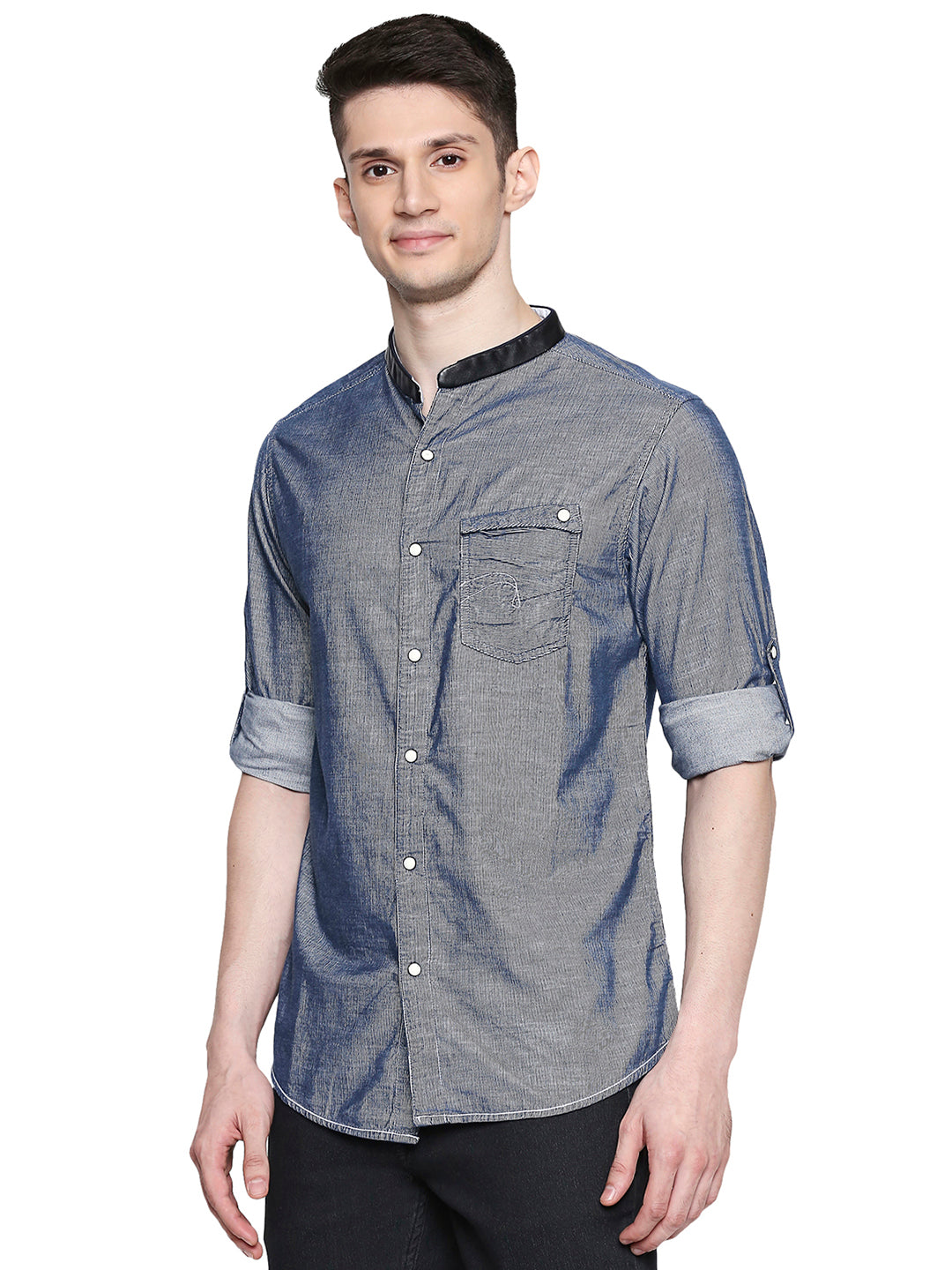 Spykar Men Blue Slim Casual Shirt