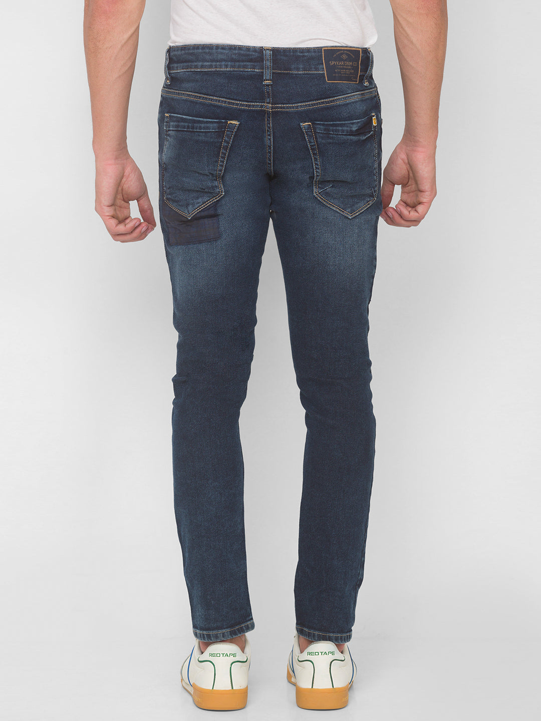 Spykar Men Dark Blue Solid Relaxed Mid-Rise Jeans (Ricardo)