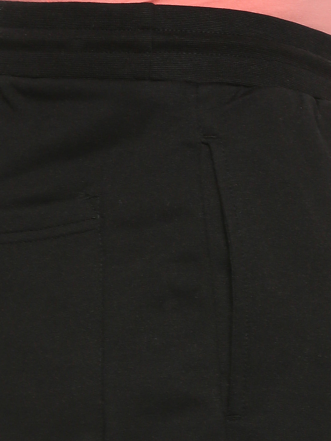 Men Premium Black Cotton Regular Fit Trackpant- Underjeans By Spykar