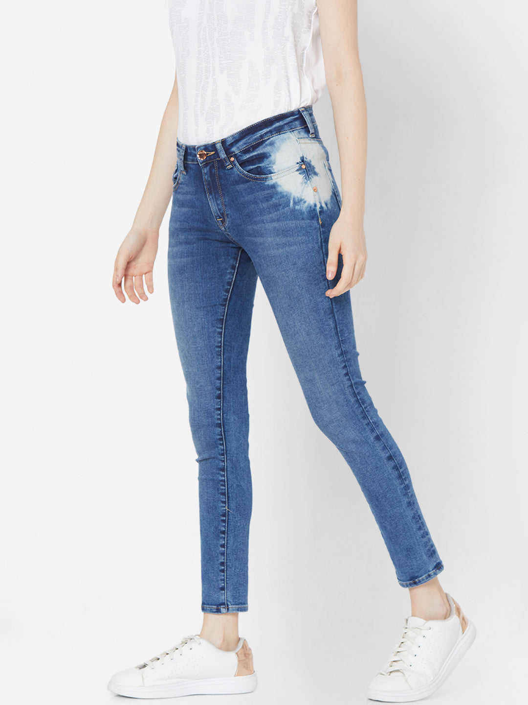 Spykar Women Mid Blue Solid Skinny Mid-Rise Jeans (Alicia)