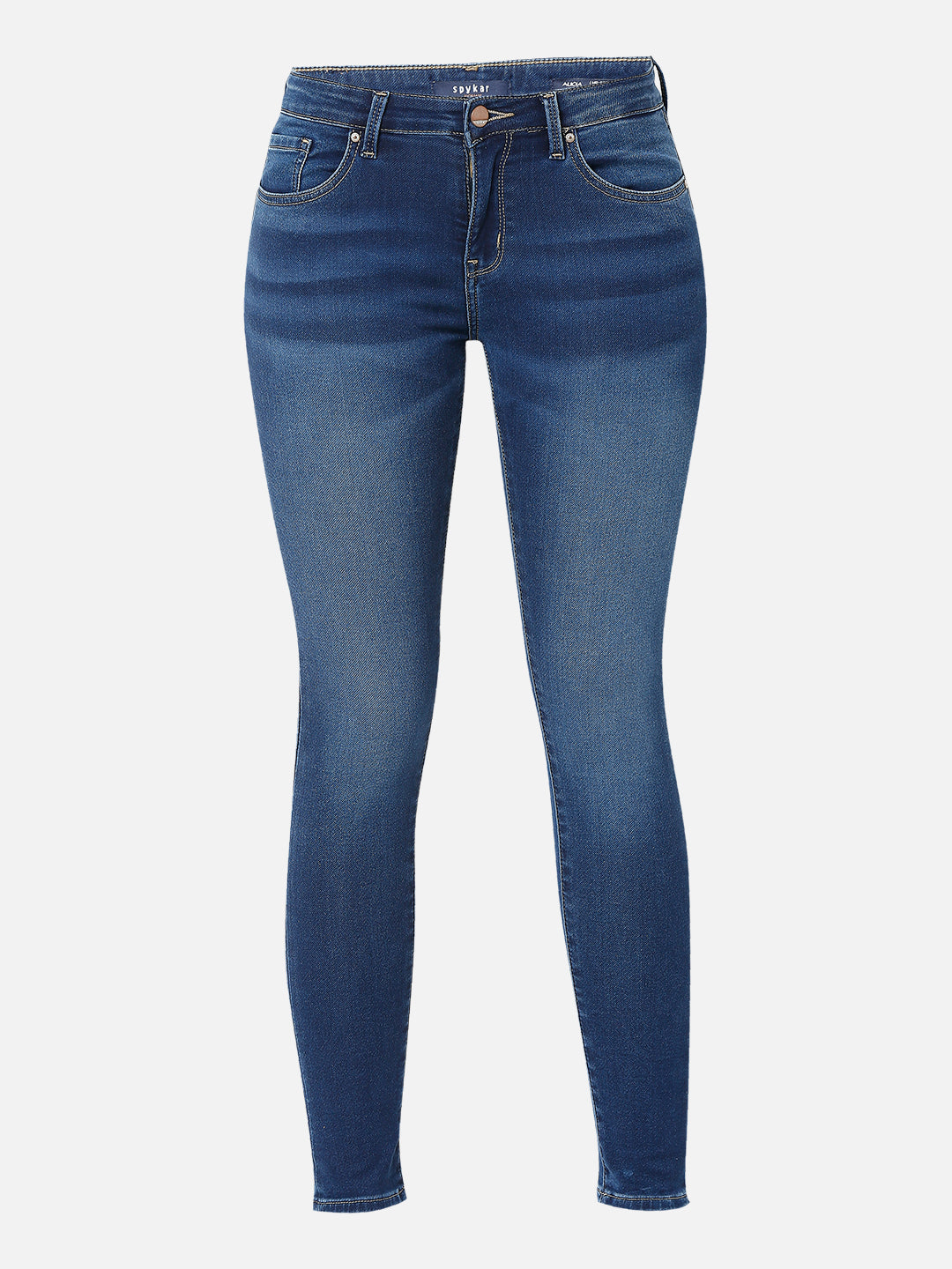 Spykar Women Blue Cotton Super Skinny Fit Regular Length Jeans (Alicia)