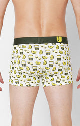 Men Premium Olive Cotton Blend Printed Trunk- Underjeans By Spykar