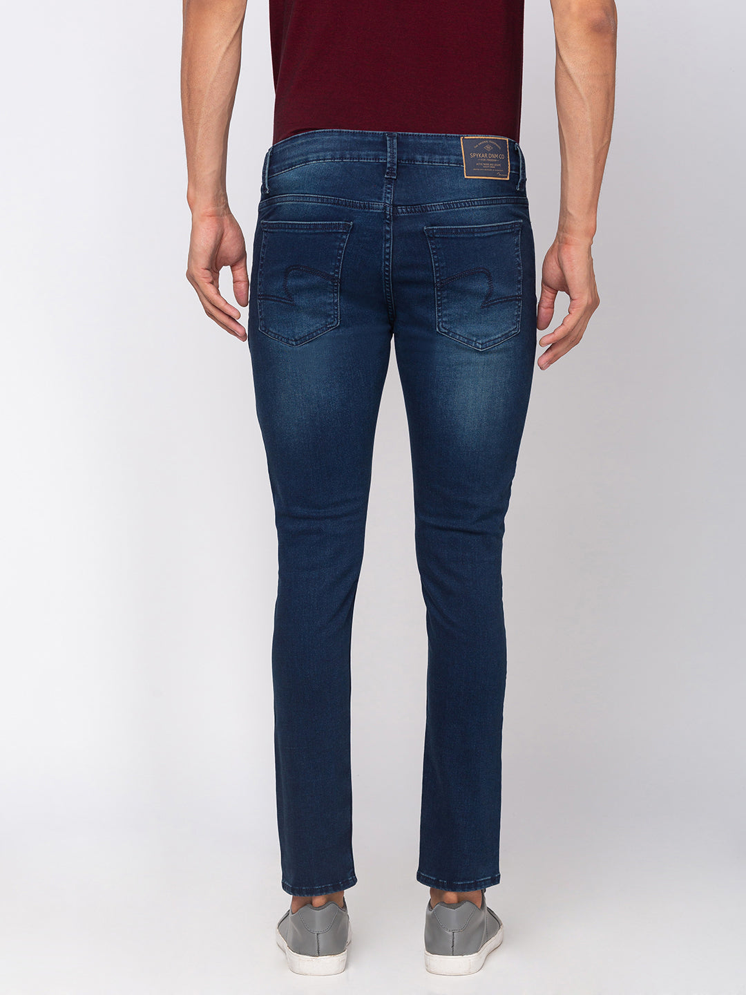 Spykar Men Blue Cotton Super Slim Fit Tapered Length Jeans (Super Skinny)