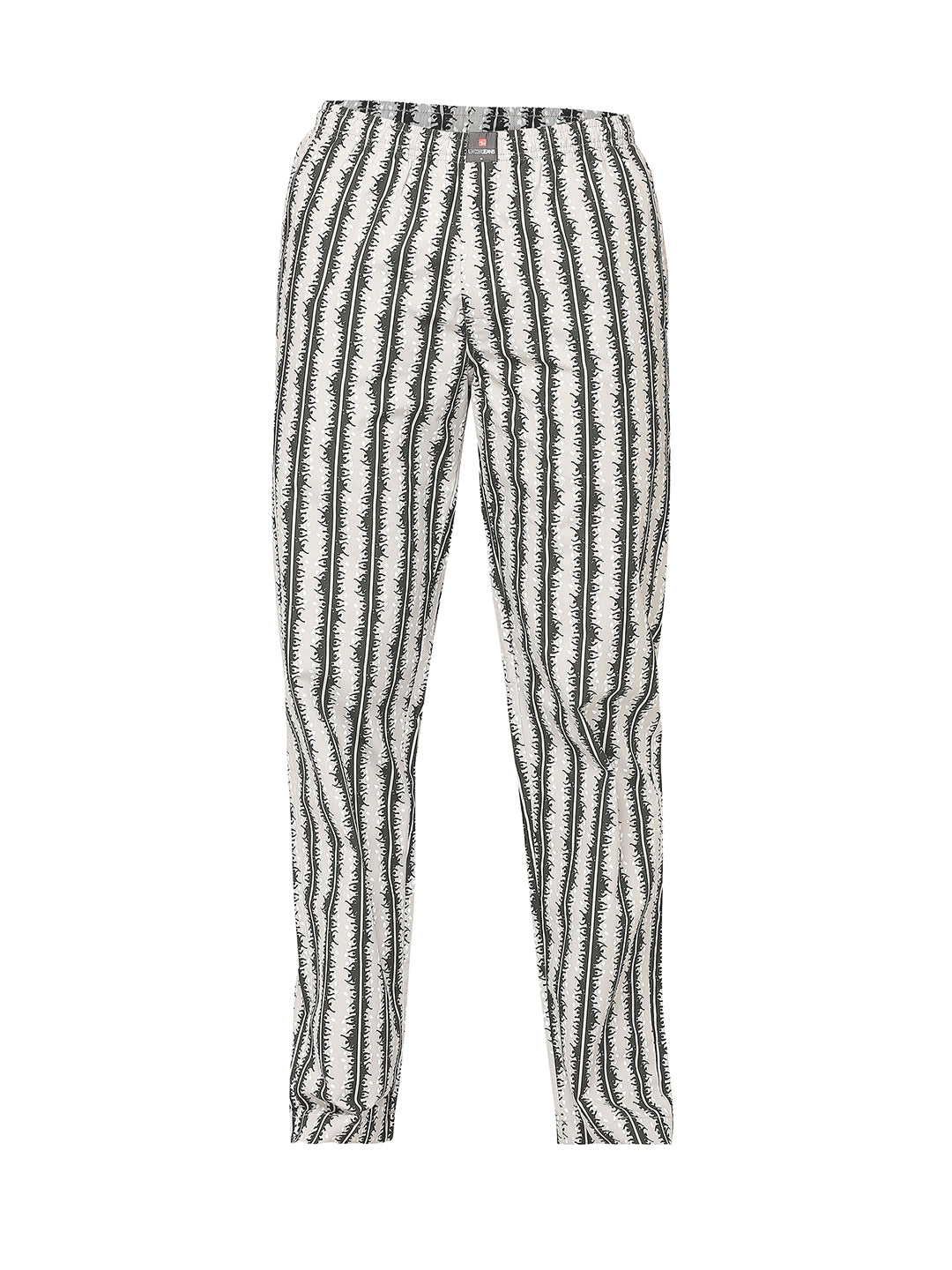 Men Premium Cotton Printed Grey Pyjama- Underjeans By Spykar