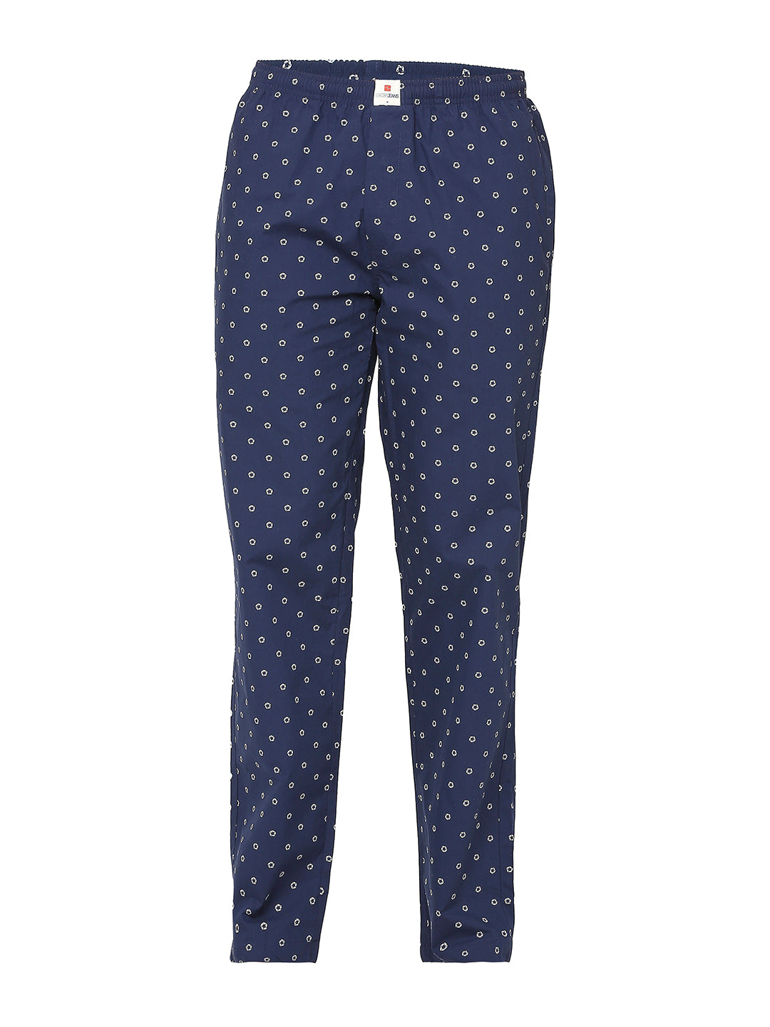 Men Premium Cotton Printed Navy Pyjama- Underjeans By Spykar