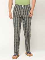 Men Premium Cotton Printed Olive Pyjama- Underjeans By Spykar