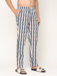 Men Premium Cotton Printed White Pyjama- Underjeans By Spykar