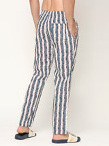Men Premium Cotton Printed White Pyjama- Underjeans By Spykar
