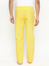 Men Premium Yellow Cotton Woven Pyjama - Underjeans By Spykar