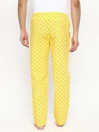 Men Premium Yellow Cotton Woven Pyjama - Underjeans By Spykar