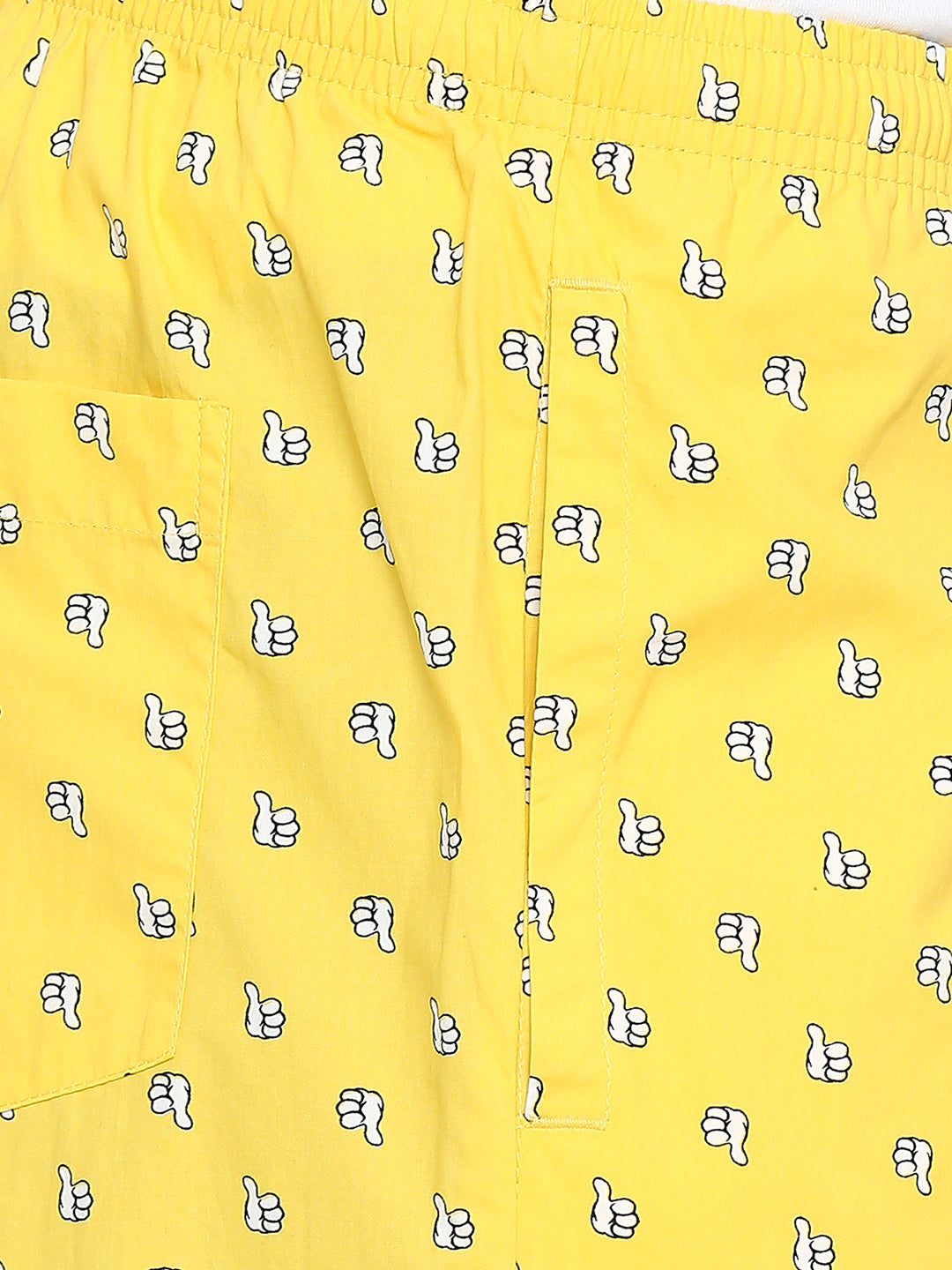Men Premium Yellow Cotton Woven Pyjama - Underjeans By Spykar