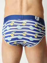 Underjeans By Spykar Men Premium Blue Cotton Blend Regular Fit Brief