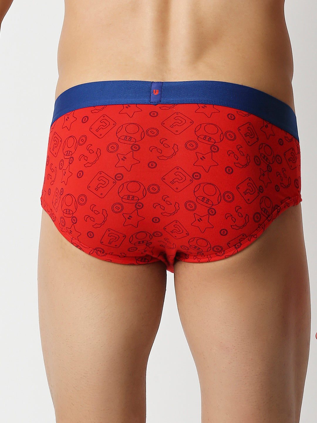 Underjeans By Spykar Men Premium Red Cotton Blend Regular Fit Brief