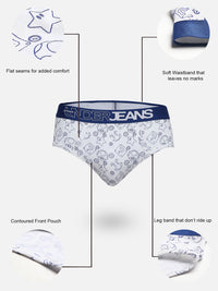 Underjeans By Spykar Men Premium Blue Cotton Blend Regular Fit Brief