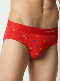 Men Premium Red Cotton Brief - Underjeans By Spykar
