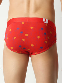 Men Premium Red Cotton Brief - Underjeans By Spykar