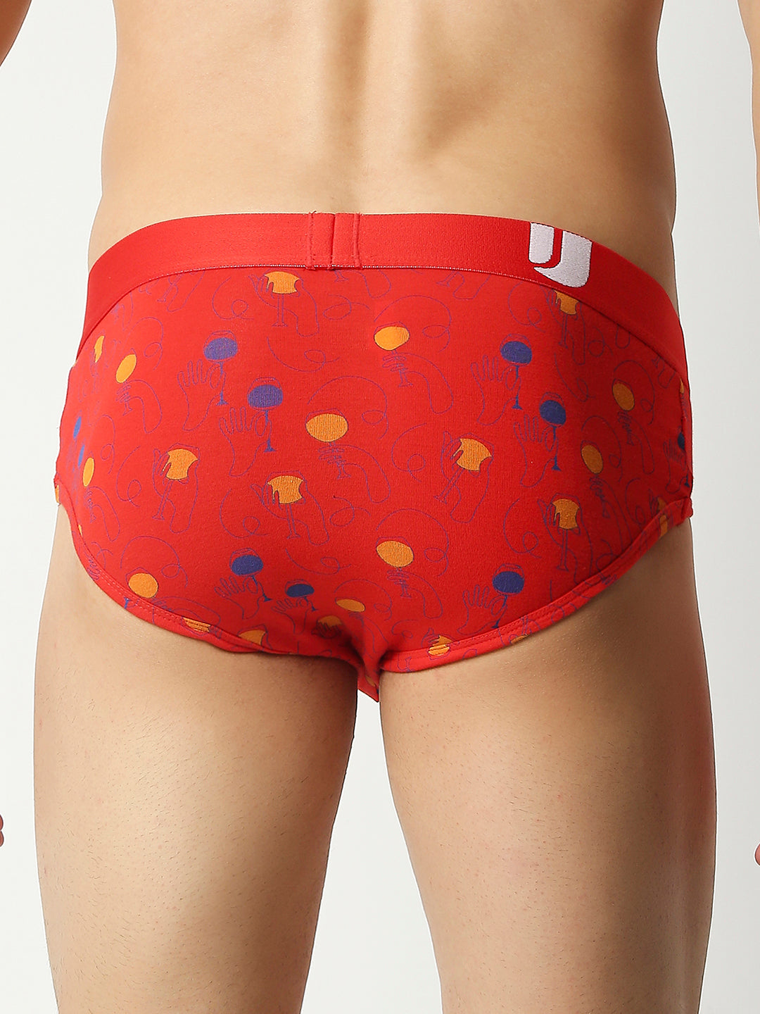 Men Premium Red Cotton Brief - Underjeans By Spykar