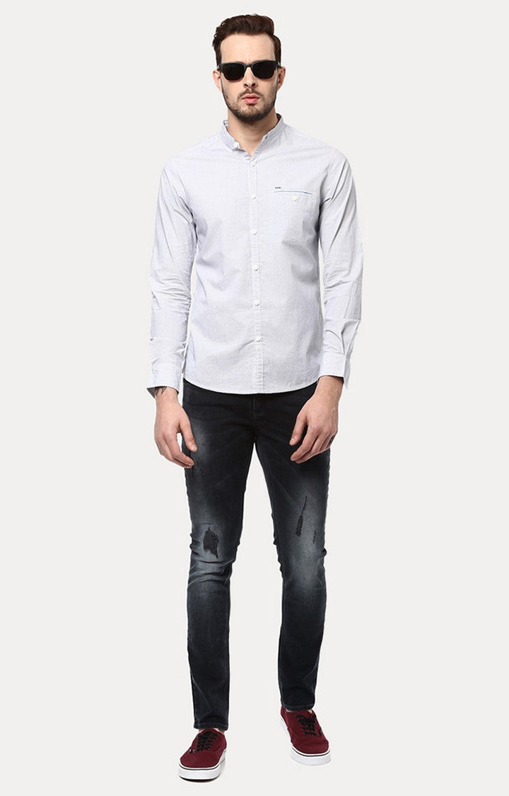 Spykar Men'S White Cotton Checked Casual Shirts