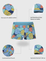 Underjeans By Spykar Men Super Premium Printed Bonded Elastic Blue Trunk