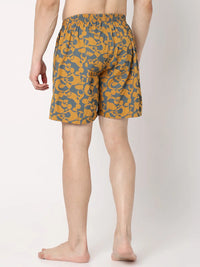 Underjeans By Spykar Men Premium Yellow Cotton Blend Regular Fit Boxer Shorts