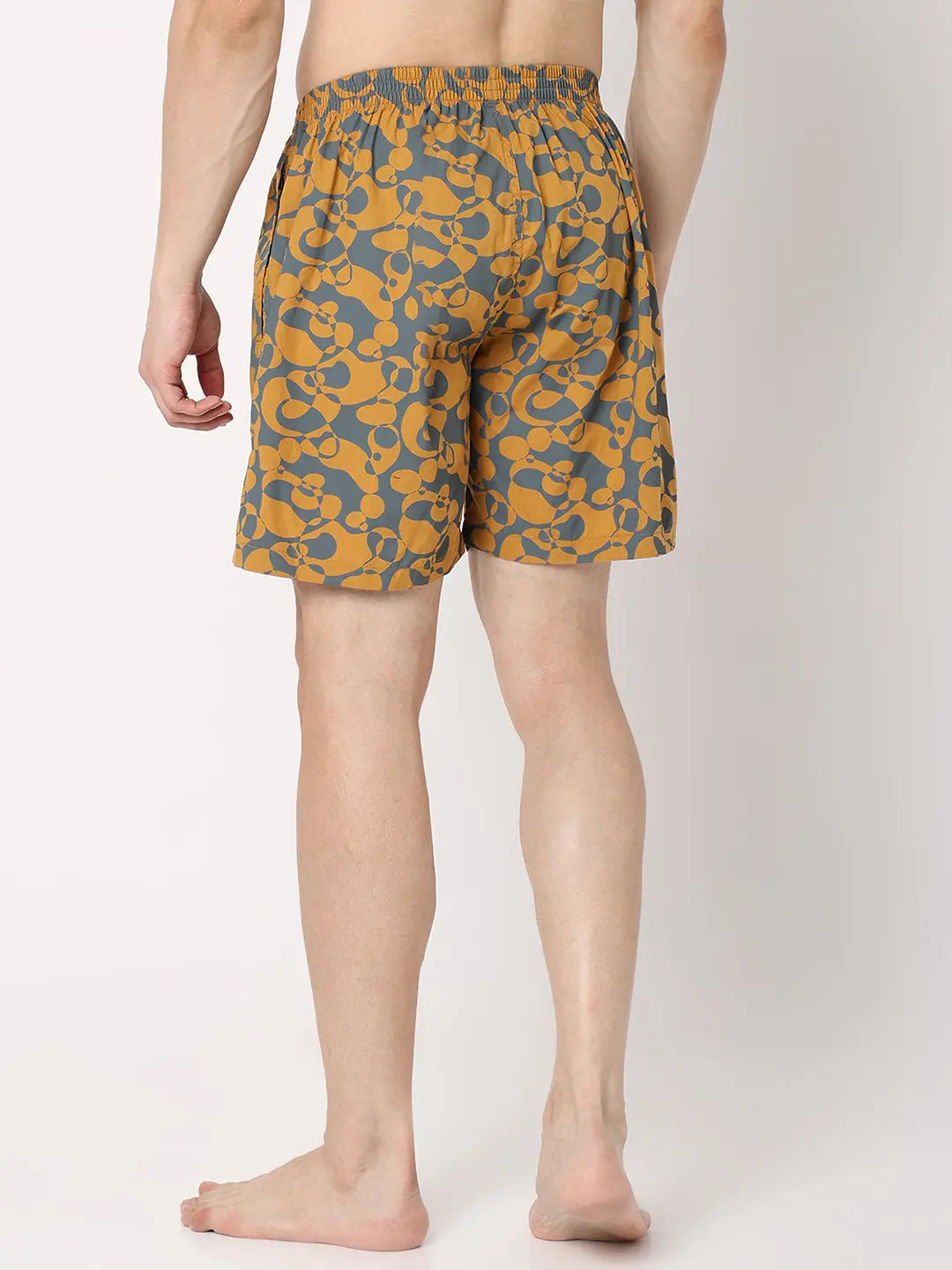 Underjeans By Spykar Men Premium Yellow Cotton Blend Regular Fit Boxer Shorts