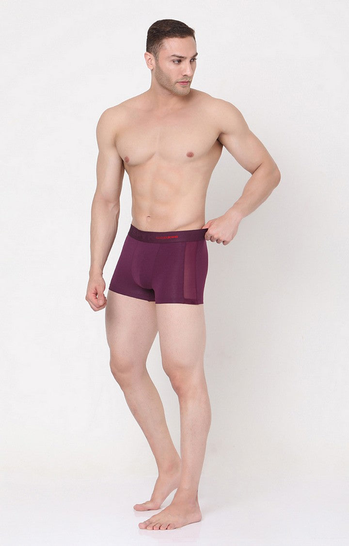 Underjeans By Spykar Men Purple Solid Trunks