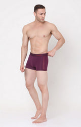 Underjeans By Spykar Men Purple Solid Trunks