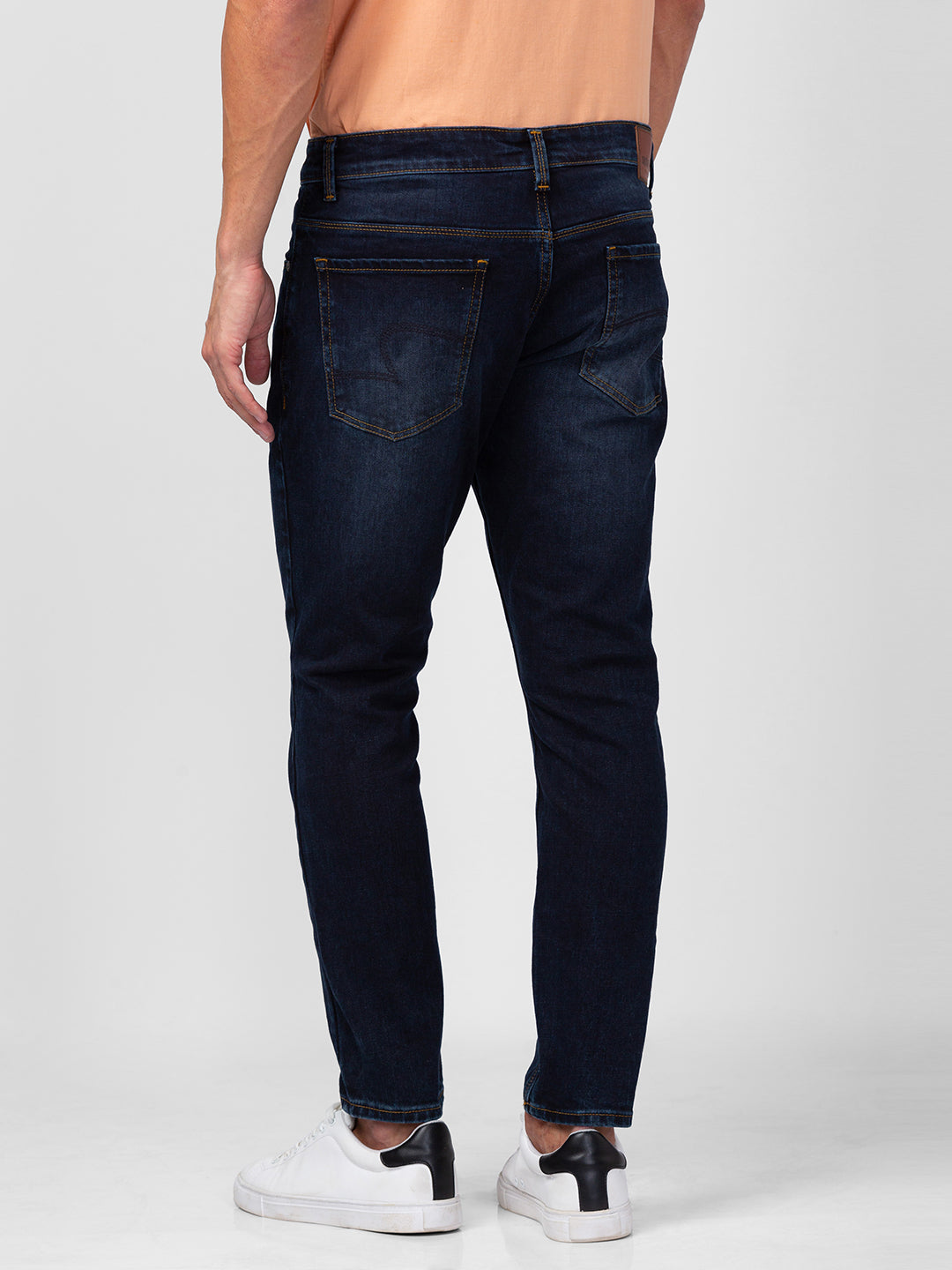 Spykar Men Dark Blue Cotton Slim Fit Tapered Length Jeans (Kano)