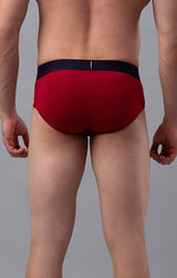Maroon Cotton Brief For Men Premium- Underjeans By Spykar