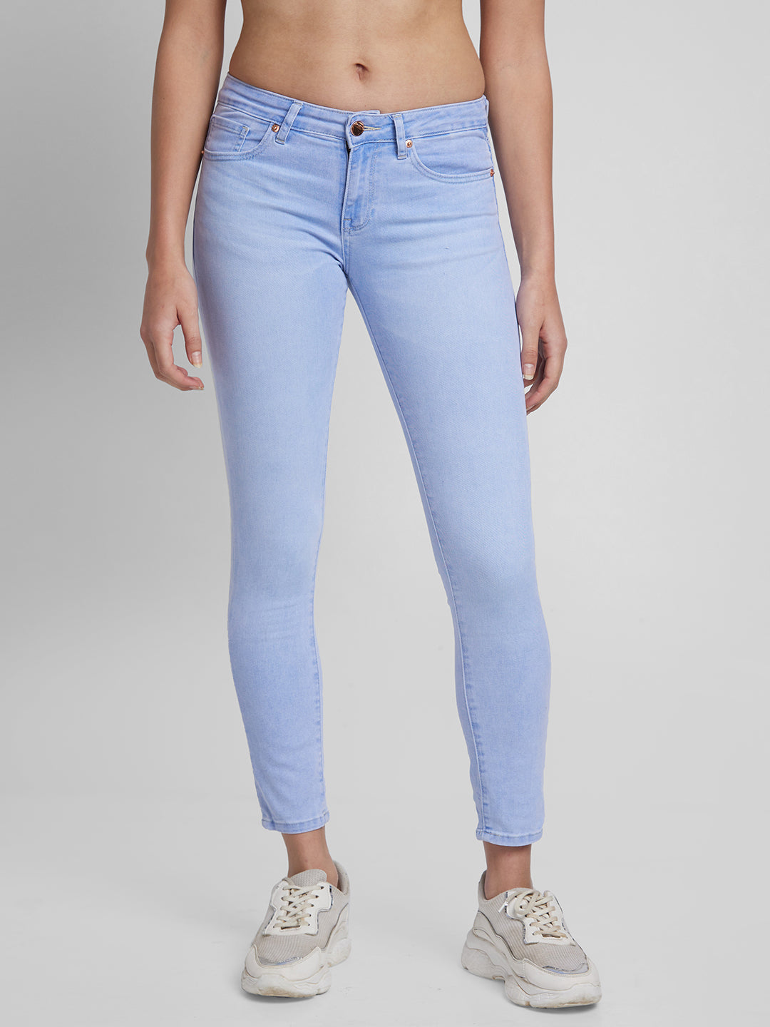 Spykar Women Light Blue Cotton Stretch Slim Fit Regular Length Jeans (Alicia)