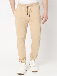 Underjeans by Spykar Men Premium Knitted Beige Trackpant
