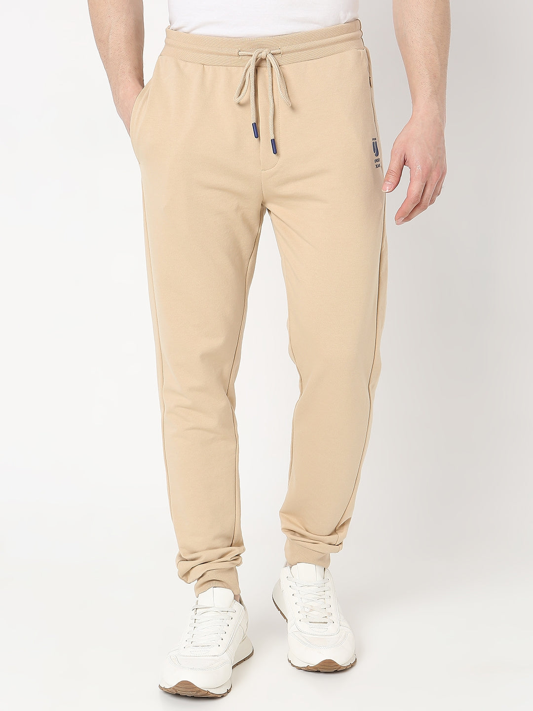Underjeans by Spykar Men Premium Knitted Beige Trackpant