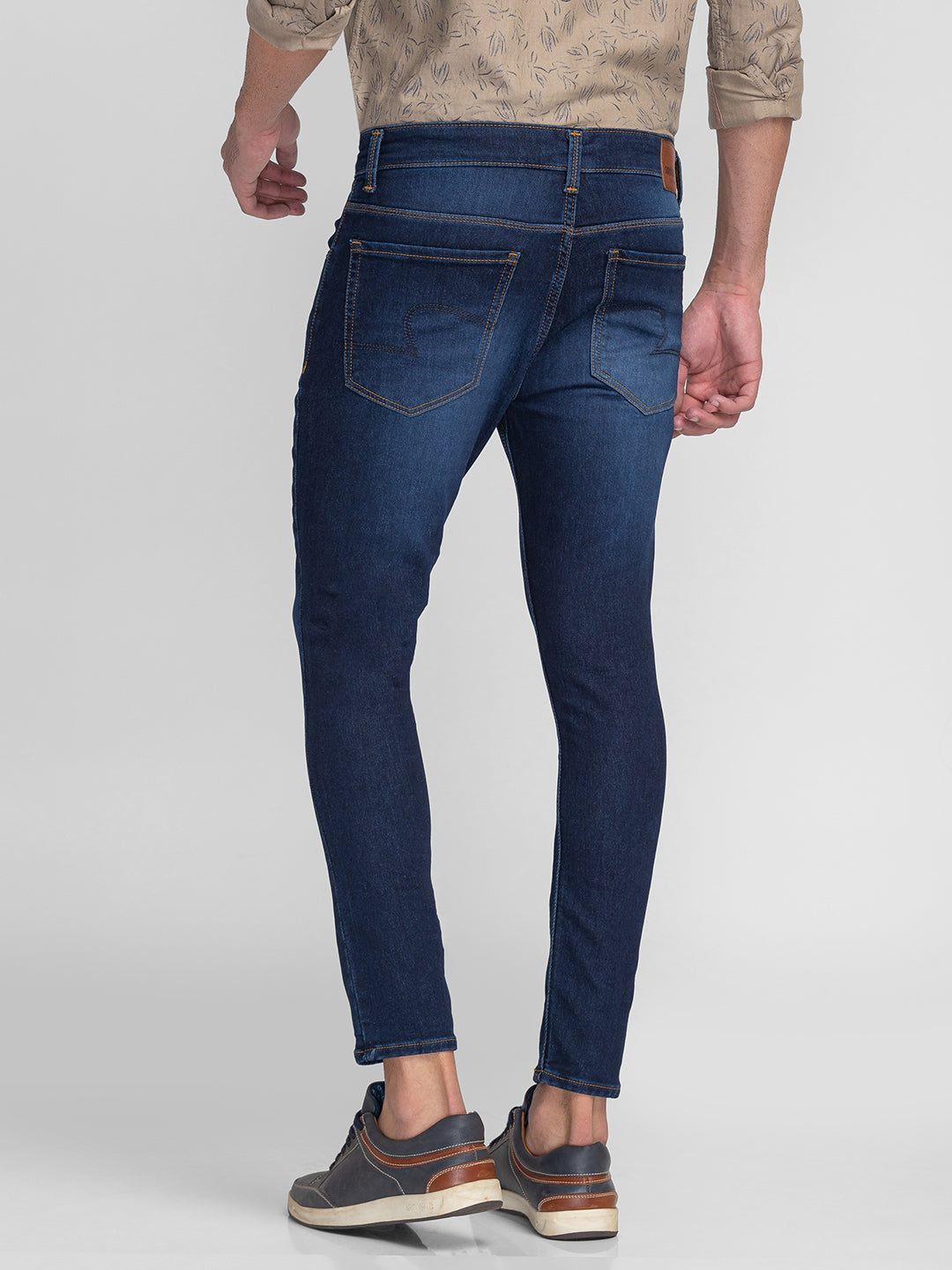 Spykar Men Dark Blue Cotton Slim Fit Tapered Length Jeans (Kano)