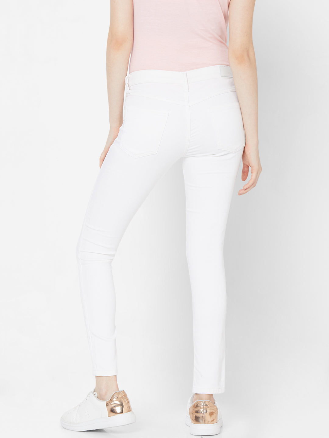 Spykar White Lycra Super Skinny Regular Length Jeans For Women (Alicia)