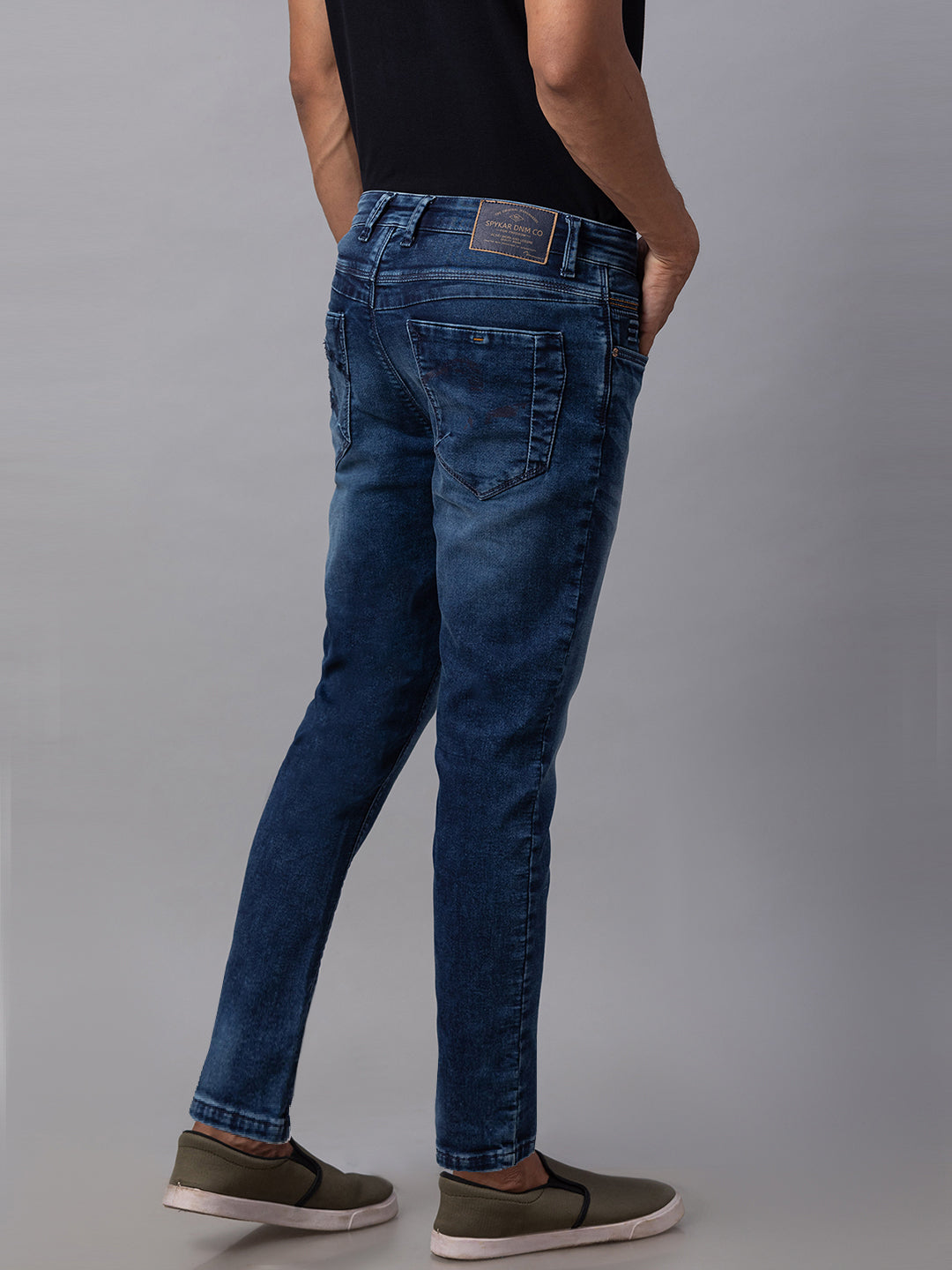 Spykar Men Blue Cotton Slim Fit Tapered Length Jeans (Kano)