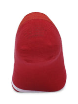 Men Red & Anthra Melange Cotton Blend No Show Socks - Pack Of 2 - Underjeans By Spykar