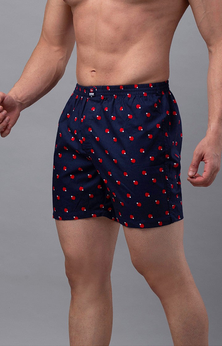 Blue Cotton Boxer For Men Premium- Underjeans By Spykar