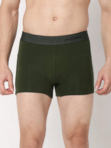 Underjeans By Spykar Men Premium Black & Olive Cotton Blend Regular Fit Trunk - Pack Of 2