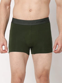 Underjeans By Spykar Men Premium Black & Olive Cotton Blend Regular Fit Trunk - Pack Of 2
