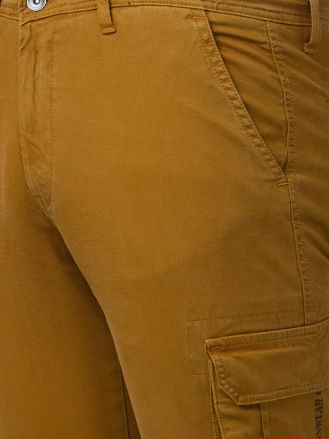 Buy Peter England Jeans Khaki Cotton Regular Fit Cargo for Mens Online   Tata CLiQ