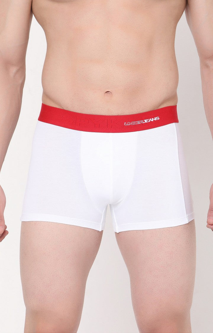 Underjeans By Spykar Men White Solid Trunks