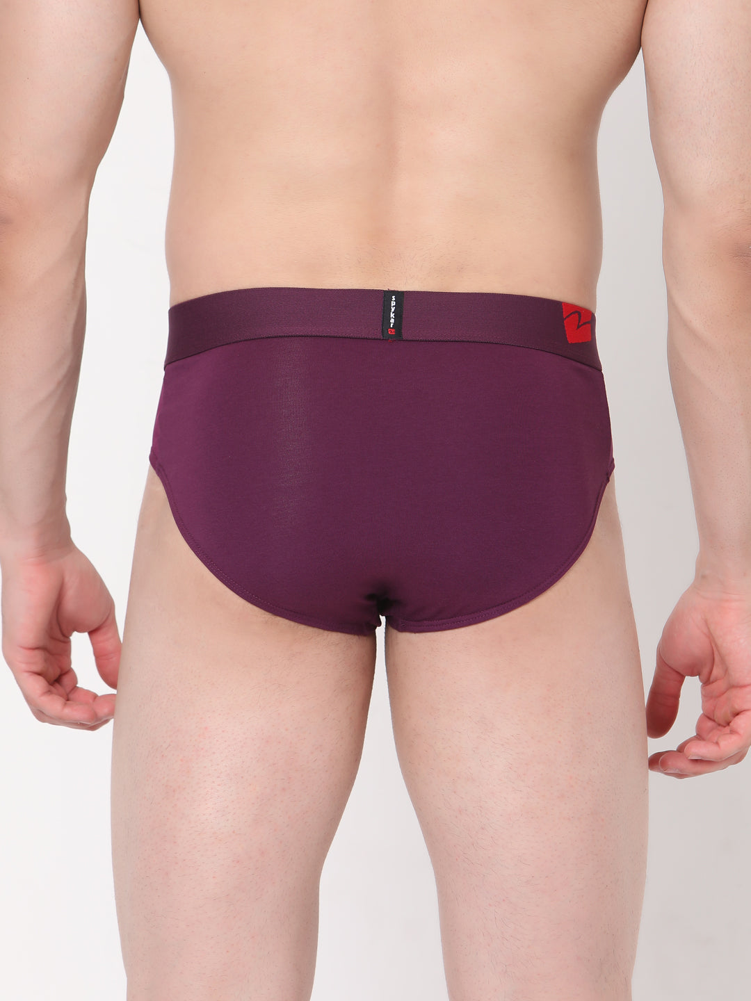 Men Premium Cotton Blend Purple Brief - Underjeans By Spykar