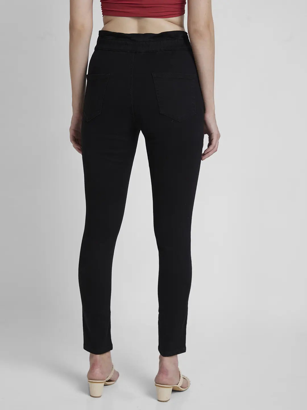 Spykar Women Black Lycra Super Skinny Fit Ankle Length Clean Look Jeans -(Alexa)