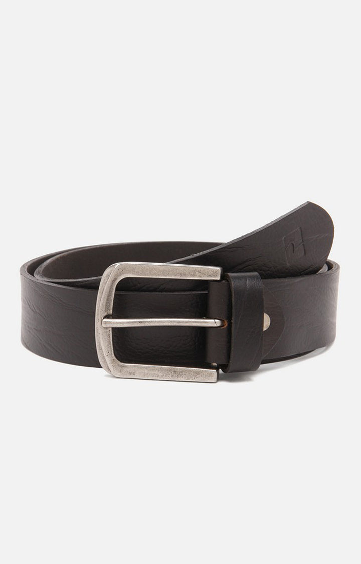 Spykar Men Black Genuine Leather Belt